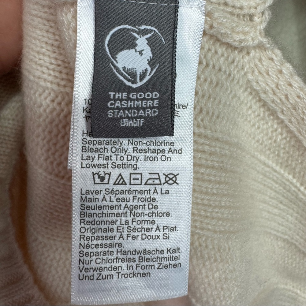 J. Crew Collection Lace Up Sweater 100% Cashmere Cream  Ribbed S NWT *flaw - Picture 9 of 14